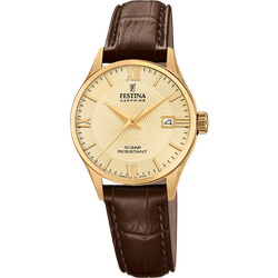 Reloj Festina Mujer F20011/6 Acero Dorado Correa Piel Marrón Analógico