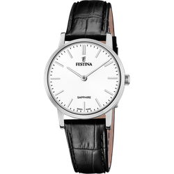 Reloj Festina Mujer F20013/1 Acero Correa Piel Negra Analógico