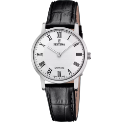 Reloj Festina Mujer F20013/2 Acero Correa Piel Negra Analógico