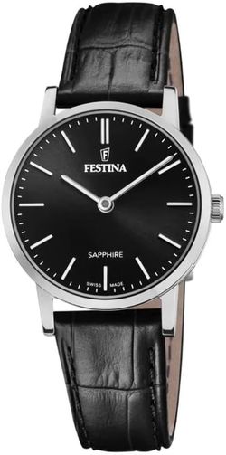 Reloj Festina Mujer F20013/4 Acero Correa Piel Negra Analógico