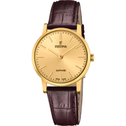 Reloj Festina Mujer F20017/2 Acero Dorado Correa Piel Marrón Analógico
