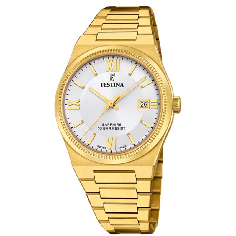 Festina Damenuhr F20038/1 Gold Swiss Made — Joyeriacanovas