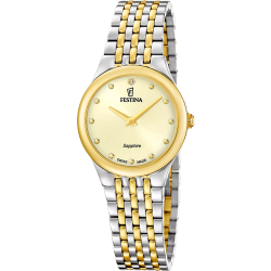 Reloj Festina Mujer F20097/2 Swiss Made Acero Bicolor Dorado Analógico