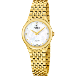 Reloj Festina Mujer F20098/1 Swiss Made Acero Dorado Analógico