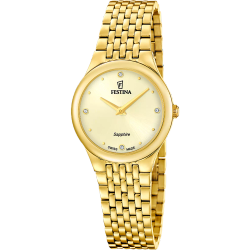 Reloj Festina Mujer F20098/2 Swiss Made Acero Dorado Analógico