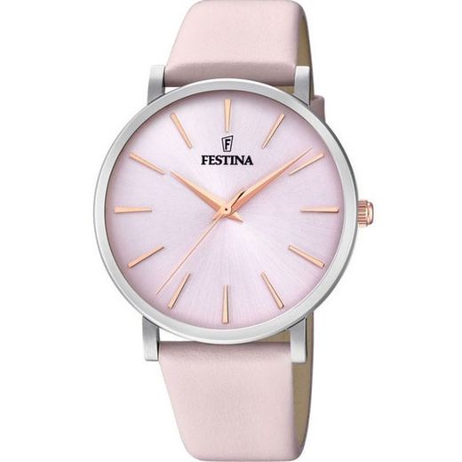 Zegarek damski Festina F20371/2 Różowa skóra