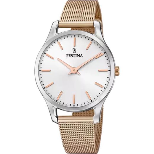 Festina dameshorloge F20506/1 staal mat roze