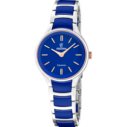 Reloj Festina Mujer F20752/5 Cerámica Blanco Bicolor Azul Analógico