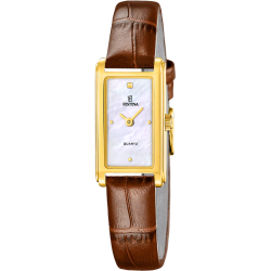 Reloj Festina Mujer F20770/2 Acero Dorado Piel Marrón Analógico