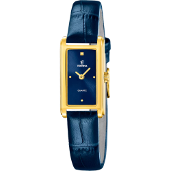 Reloj Festina Mujer F20770/4 Acero Dorado Piel Azul Analógico