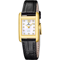 Reloj Festina Mujer F20774/3 Acero Dorado Piel Negra Analógico
