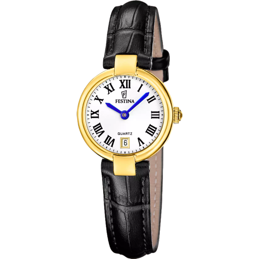 Reloj Festina Mujer F20783/1 Acero Dorado Piel Negra Analógico