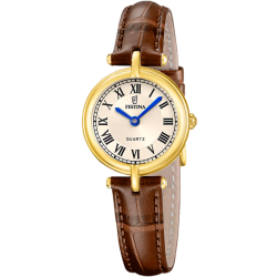 Reloj Festina Mujer F20788/2 Acero Dorado Piel Marrón Analógico
