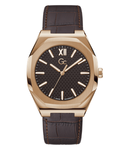Reloj GC Hombre Z26005G4MF Piel Marrón Acero Rose Analógico