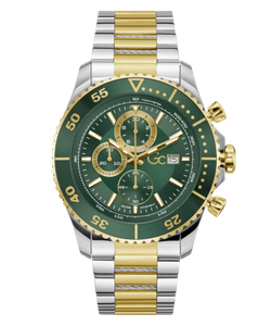 Reloj GC Hombre Z51006G9 Acero Plateado Bicolor Dorado Cronógrafo Analógico