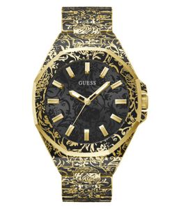Reloj Guess Hombre GW0700G1 Estampado Dorado Negro
