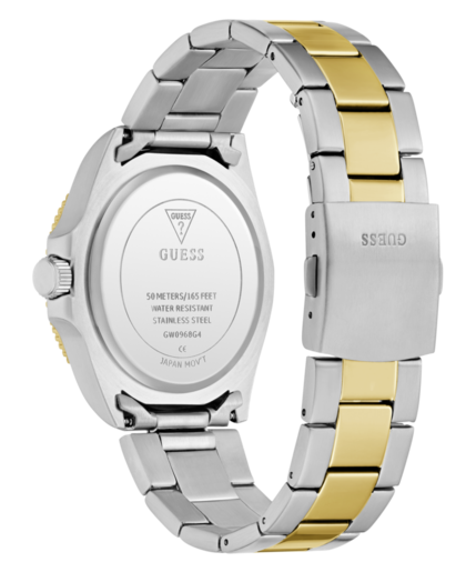 Reloj Guess Hombre GW0968G4 Cliff Acero Plateado Bicolor Dorado Analógico