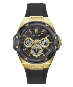 Reloj Guess Hombre GW1132G2 Sport Negro Acero Dorado Bicolor Negro Analógico
