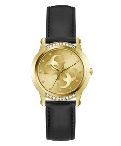 Reloj Guess Mujer GW0860L5 Piel Negra Acero Dorado Analógico