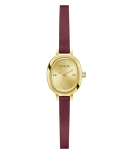Reloj Guess Mujer GW0925L7 Piel Granate Acero Dorado Analógico