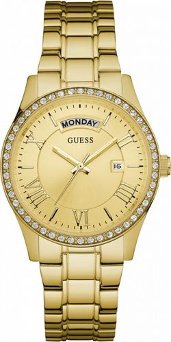 Reloj Guess Mujer W0764L2 Dorado Piel Negra