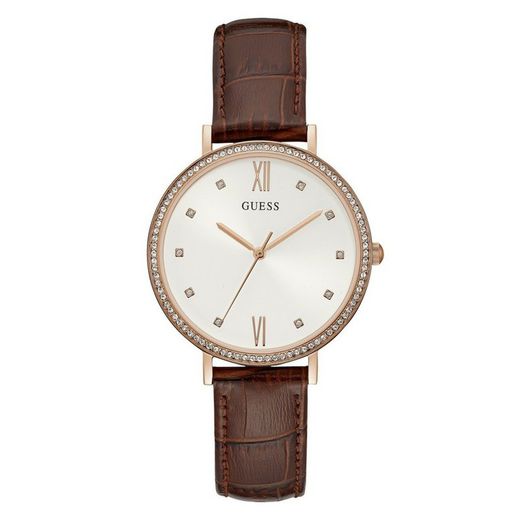 Guess Ladies Watch W1153L2 Braunes Leder