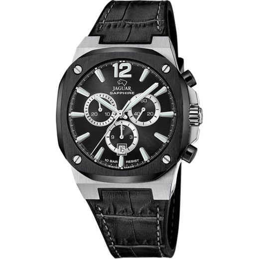Jaguar Men's Watch J1026/4 Black Leather Swiss Made