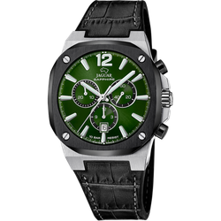 Reloj Jaguar Hombre J1026/5 Swiss Made Piel Negra Cronógrafo Acero Analógico