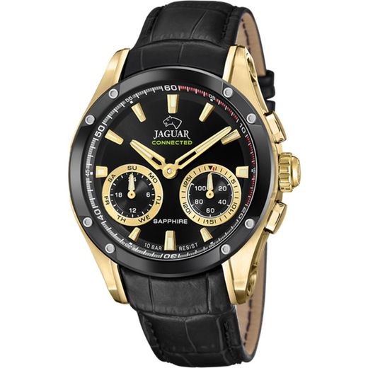 Montre connectée Jaguar pour homme J962/2 en cuir noir