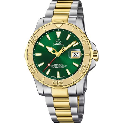 Jaguar Men's Watch J970/1 Couple Diver Two-Tone Gold Steel