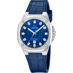 Reloj Jaguar Mujer J1032/7 Swiss Made Piel Azul Acero Analógico