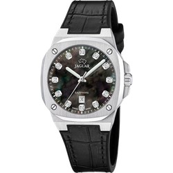 Reloj Jaguar Mujer J1032/8 Swiss Made Piel Negra Acero Analógico