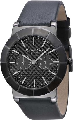 Kenneth Cole Herrenuhr IKC1929 Schwarzes Leder