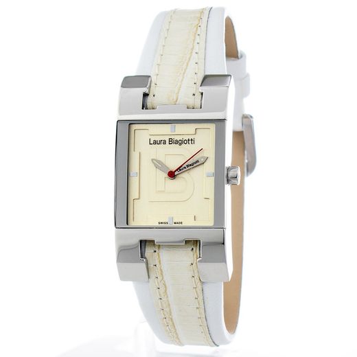 Rellotge Laura Biagiotti Dona LB0042L-BG Pell Blanc Bicolor Beige