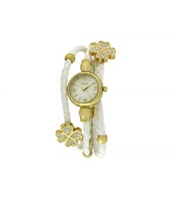 Montre femme Liska LW112 en cuir blanc doré