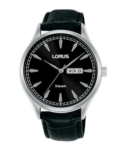 Reloj Lorus Hombre RH327BX9S Piel Negra Acero Analógico
