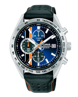 Reloj Lorus Hombre RM303KX9 Cronógrafo Piel Negra Acero Analógico
