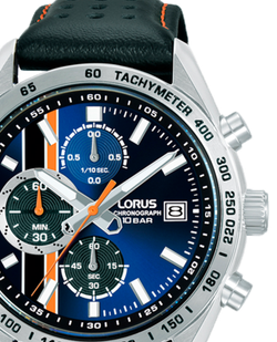 Reloj Lorus Hombre RM303KX9 Cronógrafo Piel Negra Acero Analógico