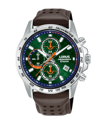 Reloj Lorus Hombre RM313KX9 Piel Marrón Cronógrafo Acero Analógico