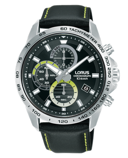 Reloj Lorus Hombre RM359JX9 Cronógrafo Piel Negra Acero Analógico