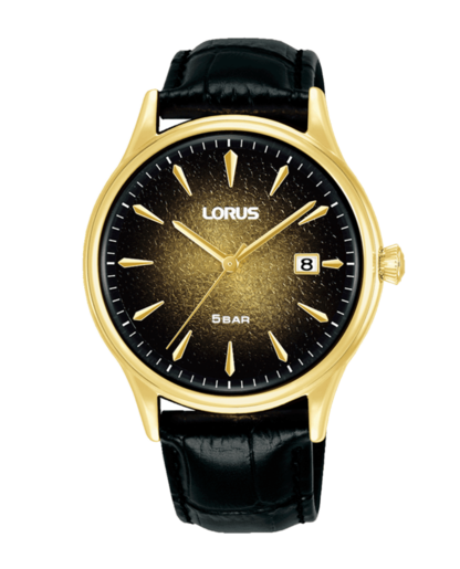 Reloj Lorus Hombre RS902EX9 Piel Negra Acero Dorado Analógico