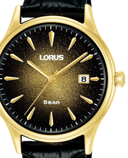 Reloj Lorus Hombre RS902EX9 Piel Negra Acero Dorado Analógico