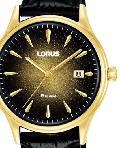 Reloj Lorus Hombre RS902EX9 Piel Negra Acero Dorado Analógico