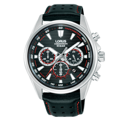 Reloj Lorus Hombre RT325LX9 Piel Negra Cronógrafo Acero Analógico