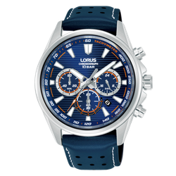 Reloj Lorus Hombre RT327LX9 Piel Azul Cronógrafo Acero Analógico