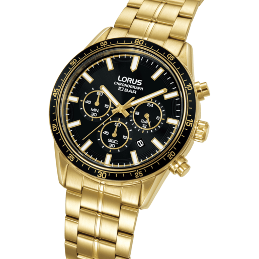Reloj Lorus Hombre RT350LX9 Cronógrafo Acero Dorado Analógico