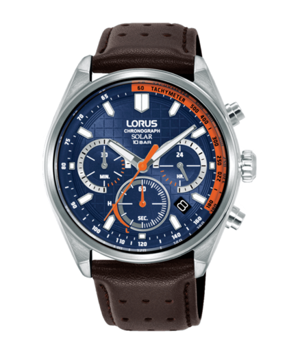 Reloj Lorus Hombre RZ539AX9 Piel Marrón Cronógrafo Acero Solar