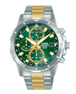 Reloj Lorus Hombre RZ605AX9 Cronógrafo Acero Bicolor Dorado Solar