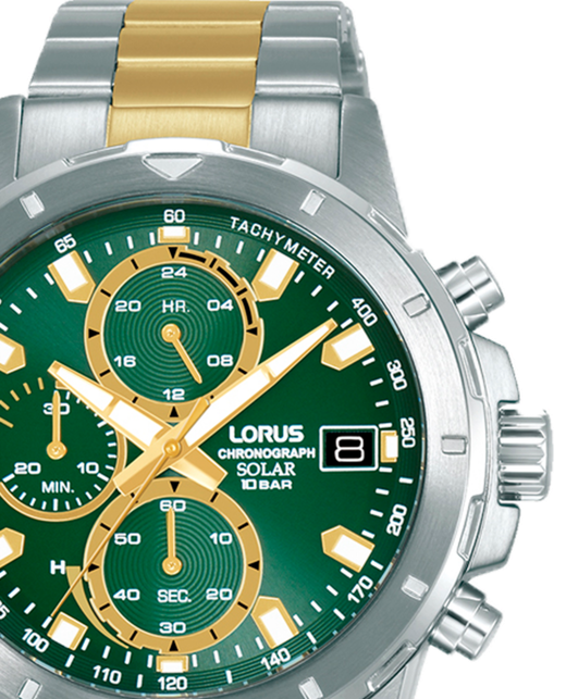 Reloj Lorus Hombre RZ605AX9 Cronógrafo Acero Bicolor Dorado Solar