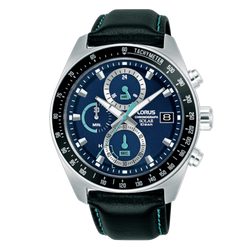 Reloj Lorus Hombre RZ623AX9 Piel Negra Cronógrafo Acero Solar